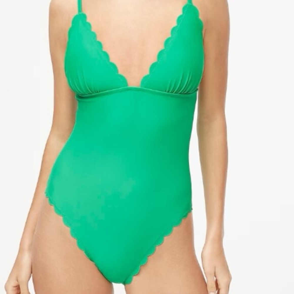 J. Crew Green Scalloped One Piece Swimsuit 3X plus size